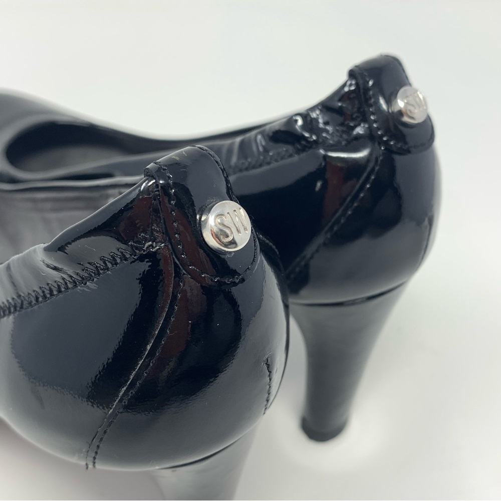 Stuart Weitzman Black Patent Leather Platform Pumps size 5 - Picture 8 of 14